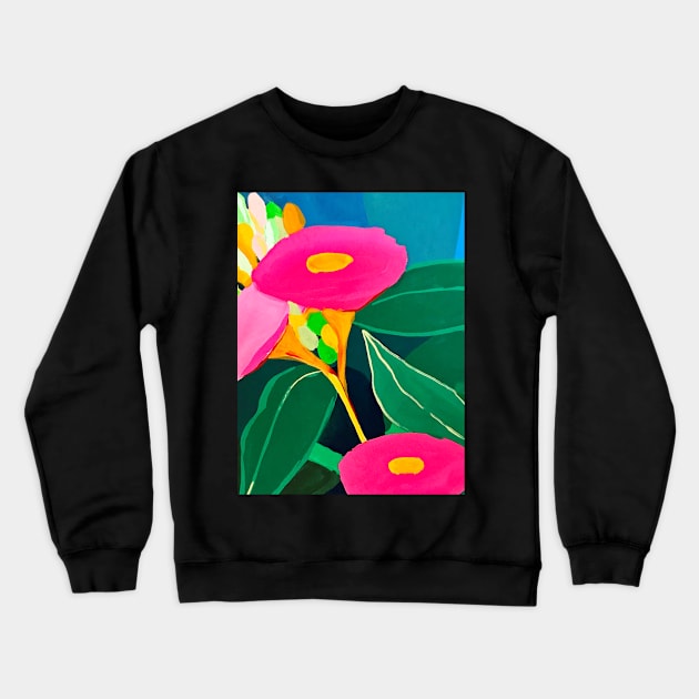 Pink Gum Flowers by Leah Gay Crewneck Sweatshirt by leahgay